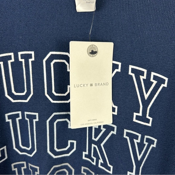 Lucky Brand Logo Casual Navy Long Sleeves Tee Size L - Picture 4 of 8